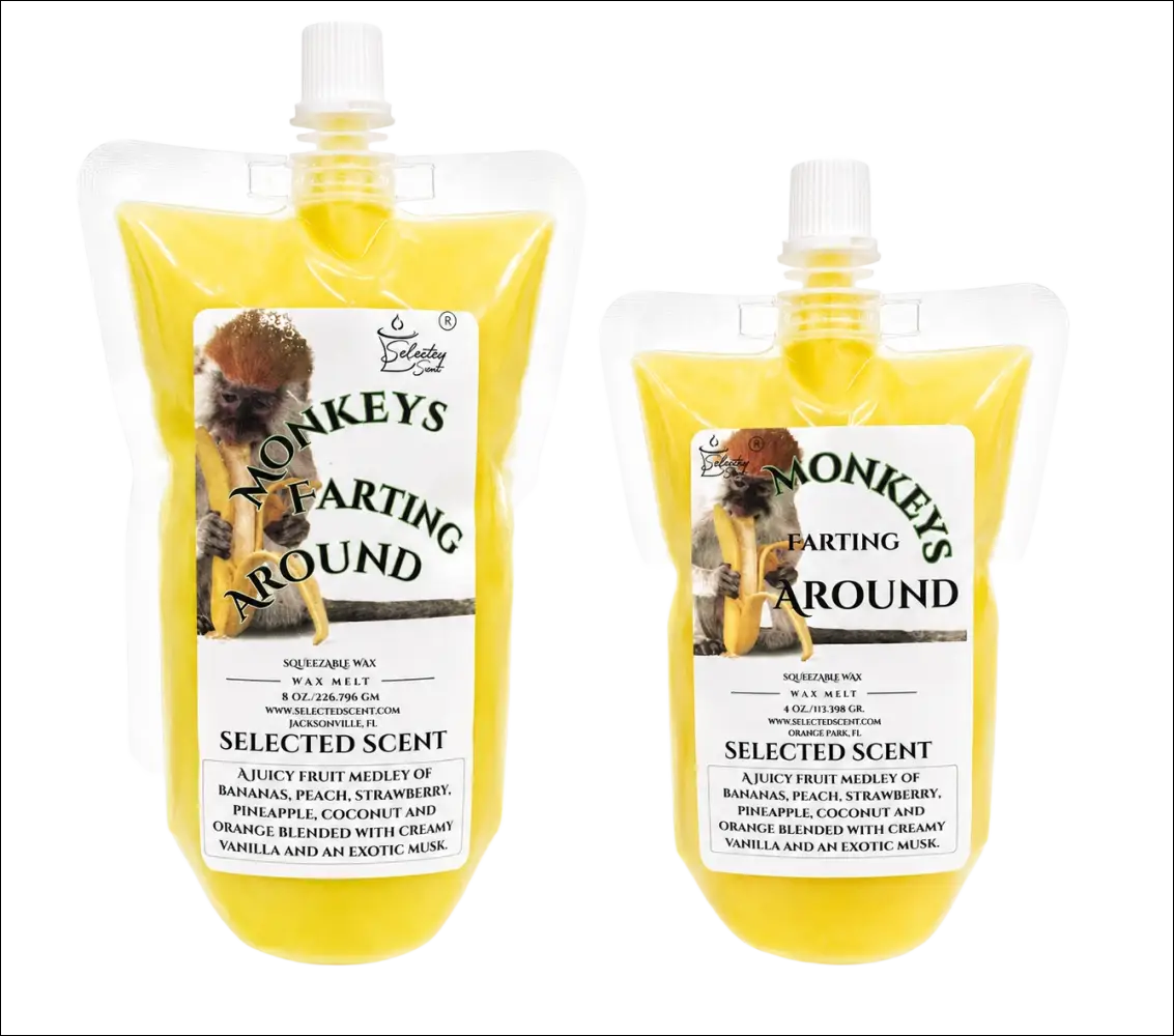 Monkeys farting around squeezable wax melt unique home fragrance product limited edition