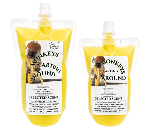 Monkeys farting around squeezable wax melt unique home fragrance product limited edition