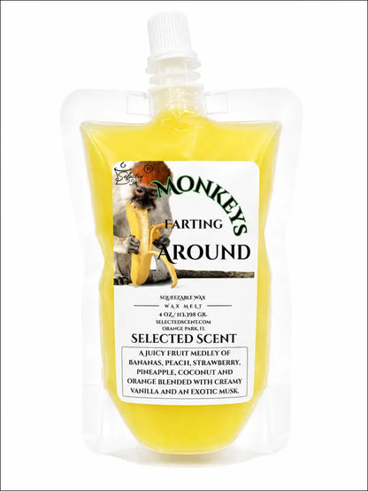 Monkeys farting around squeezable wax melt unique home fragrance product limited edition - 4 ounces