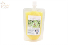 Selected Scent yellow refill pouch for unique home fragrance product with nature-inspired label design