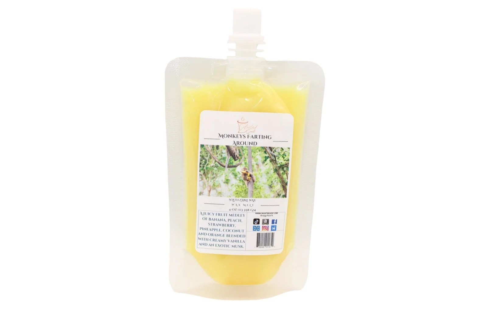 Selected Scent yellow refill pouch for unique home fragrance product with nature-inspired label design