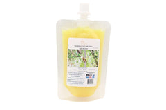 Selected Scent yellow refill pouch for unique home fragrance product with nature-inspired label design
