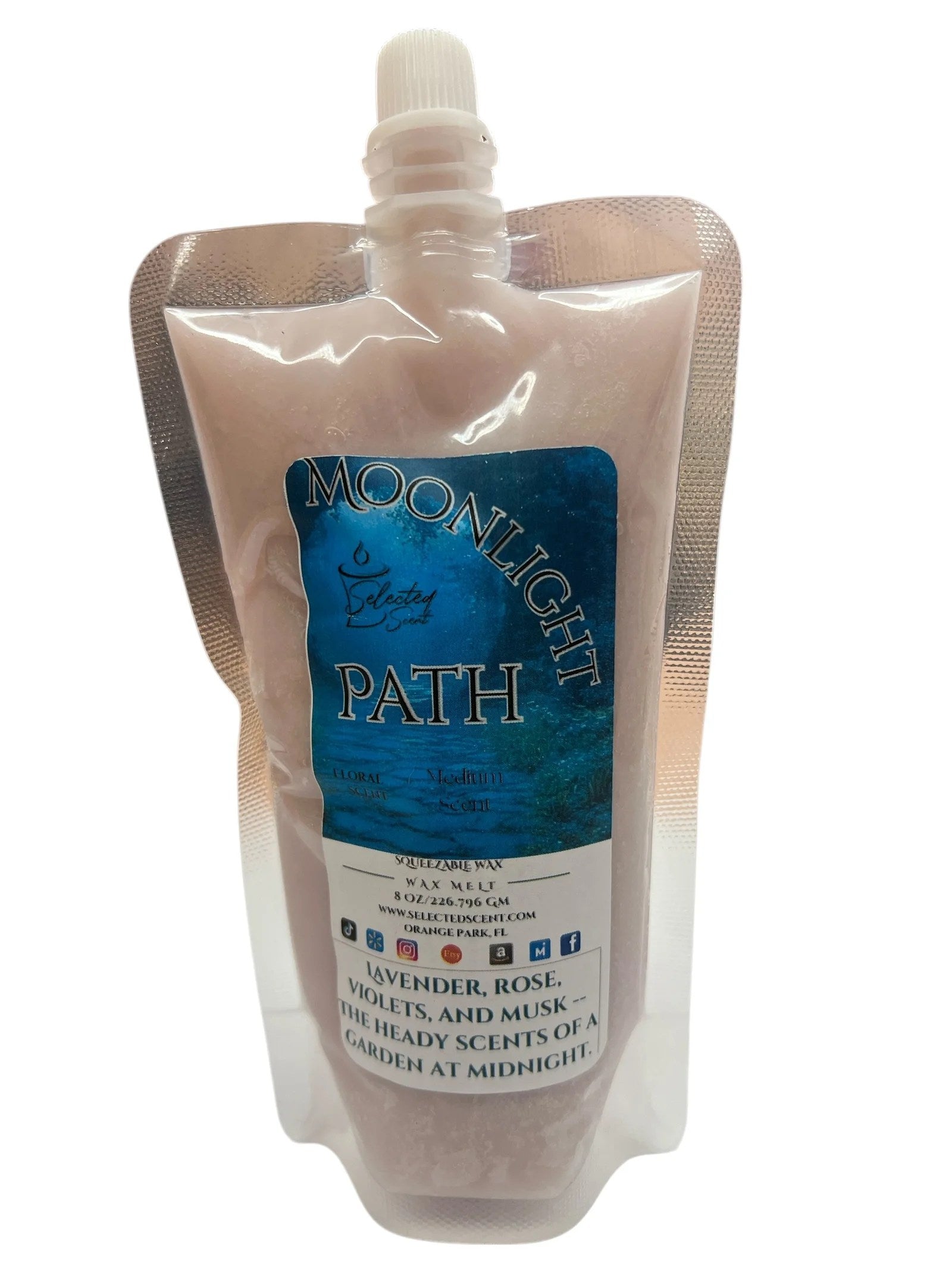 Selected Scent Moonlight Path squeezable wax melts for home with lavender rose and musk fragrance