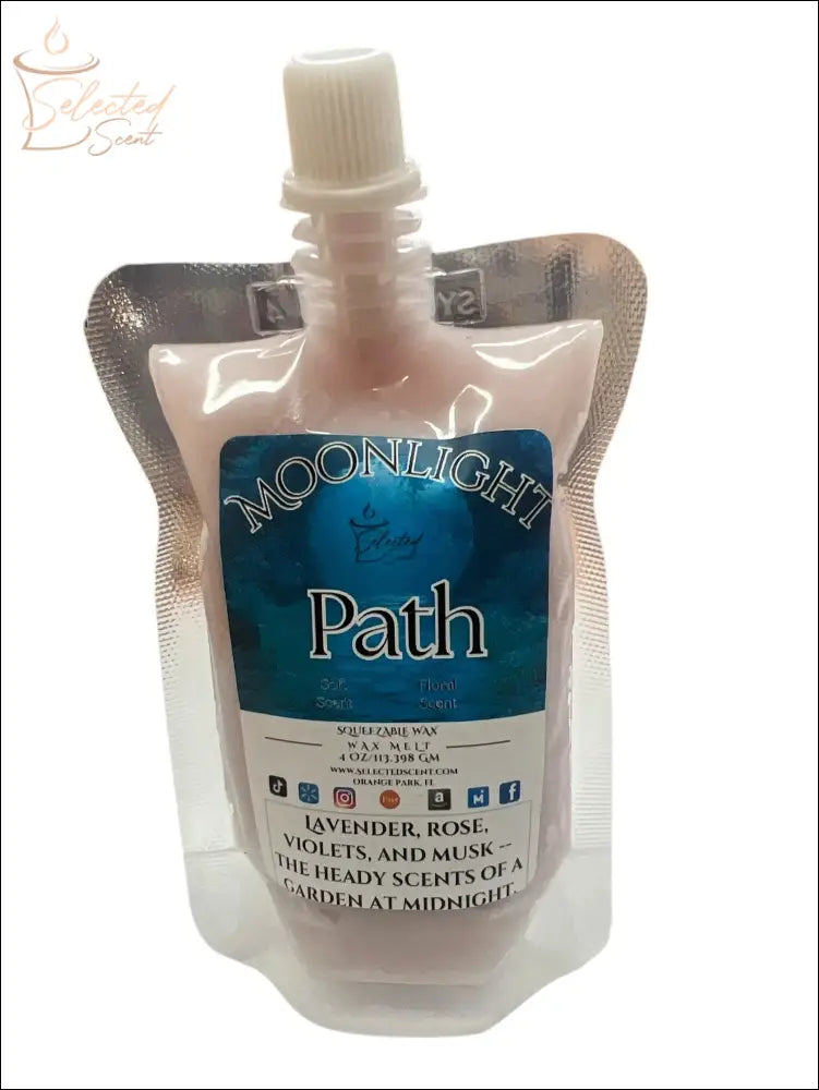 Selected Scent squeezable wax melts for home in lavender rose violet musk scent pouch