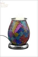 Selected Scent Electric Decorative Warmer with colorful mosaic glass design and silver base