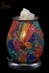 Multi Color Crackle Glass Dark Wax And Oil Warmer Electric Decorative Warmer
