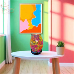 Selected Scent electric decorative warmer with colorful floral design on white table in bright room