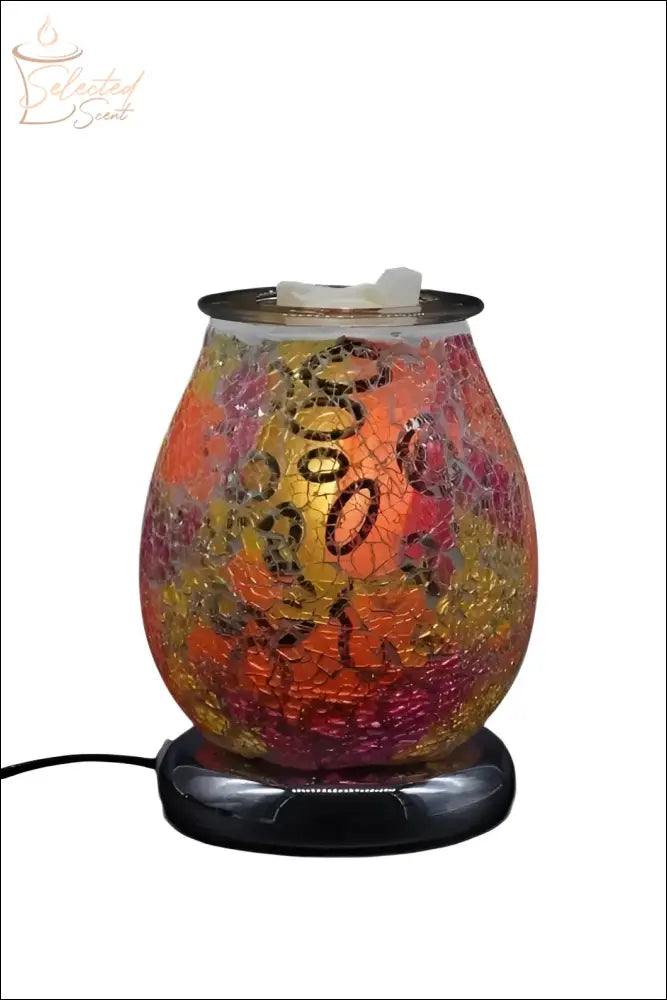 Selected Scent Electric Decorative Warmer with colorful mosaic glass design and black base