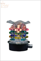 Selected Scent modern plug in wax melt warmer with colorful glass stacked design and black base