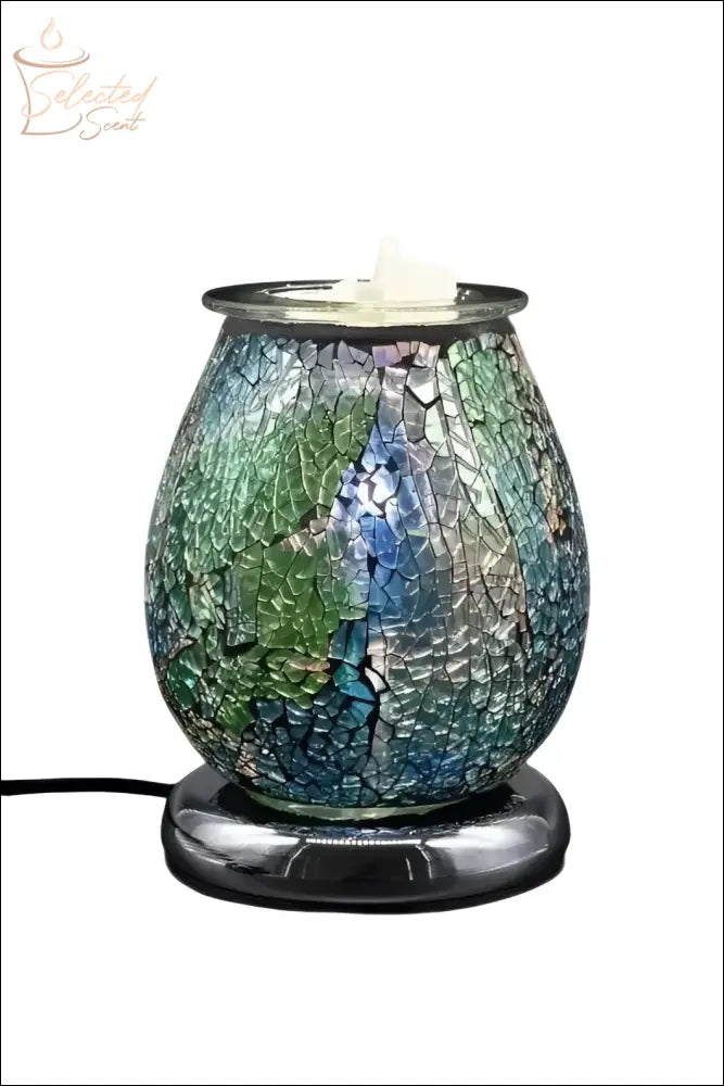 Selected Scent electric decorative warmer with mosaic glass design and metallic base