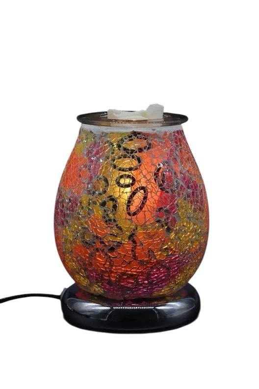 Selected Scent Electric Decorative Warmer with colorful mosaic glass design and black base