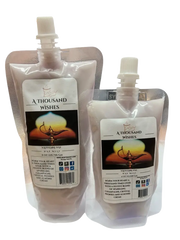 Selected Scent A Thousand Wishes wax melt refill pouches with resealable caps in two sizes