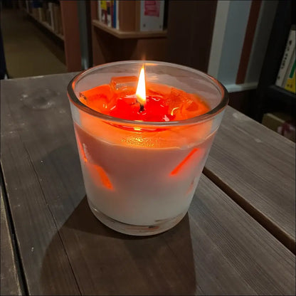 Peach iced coffee 8 ounce luxury candle long lasting scented
