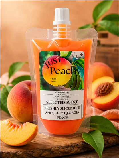 Just peachy squeezable wax melt long lasting fragrance