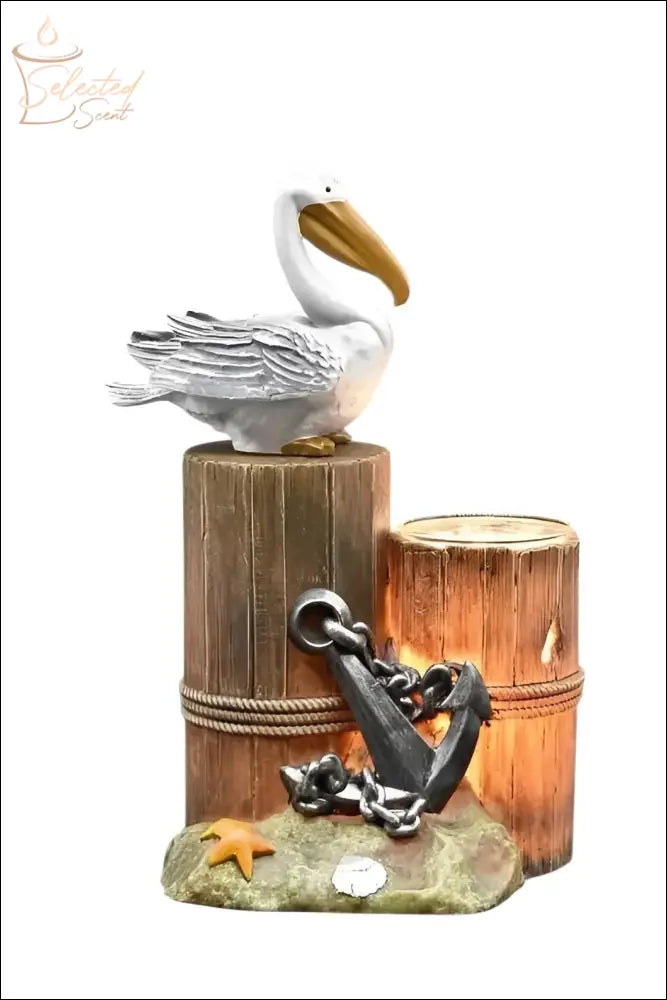 Selected Scent Electric Decorative Warmer with Pelican and Nautical Anchor Design on Wooden Posts