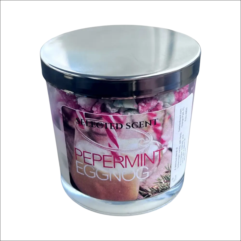 Peppermint eggnog 8 ounce candle