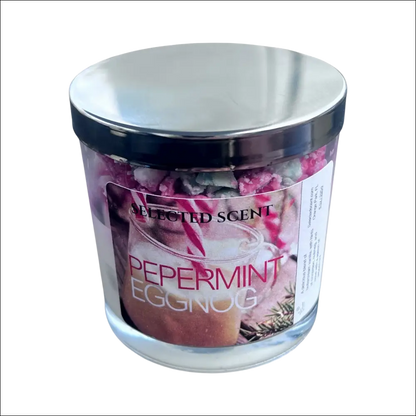Peppermint eggnog 8 ounce candle