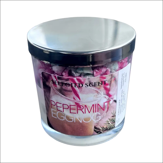 Peppermint eggnog 8 ounce candle