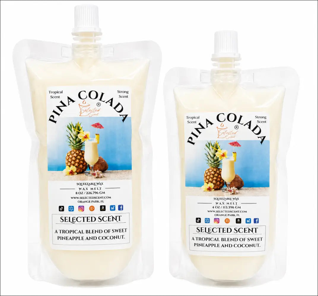 Pina colada squeezable wax melts selected scent