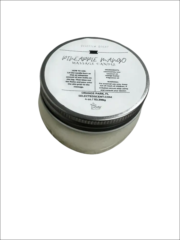 Pineapple mango massage candle 4 oz. With butter