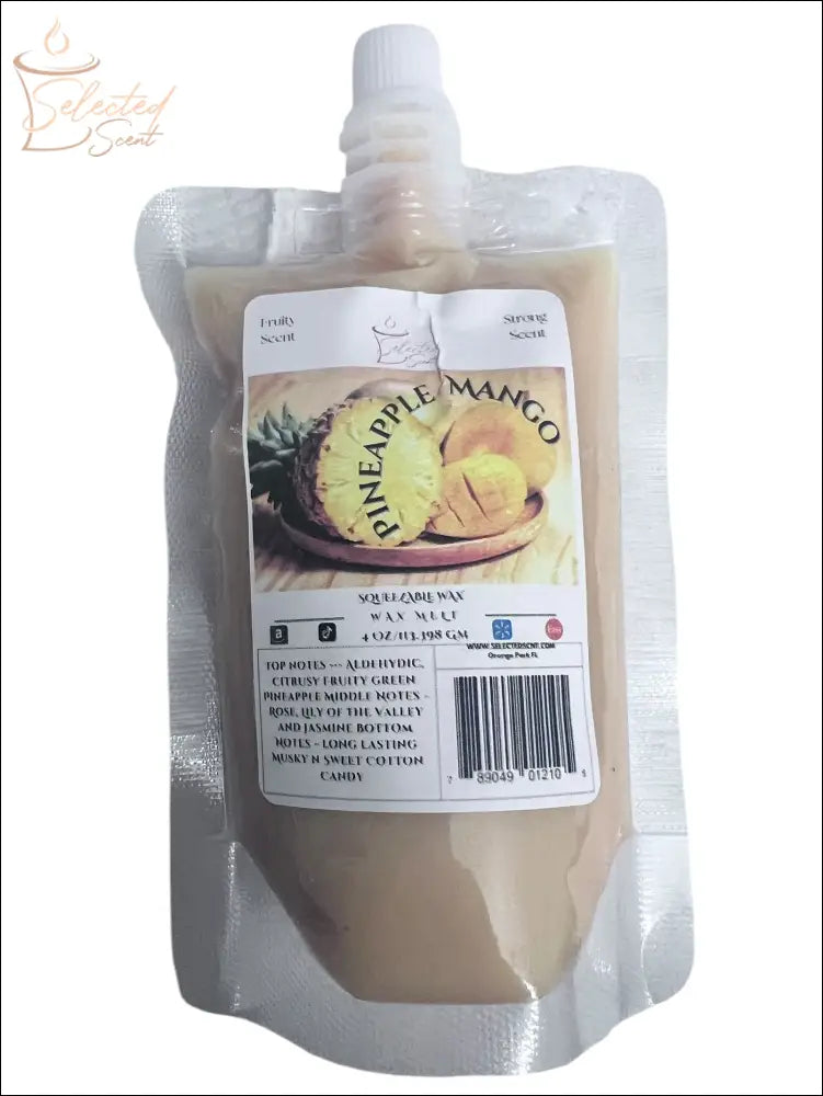 Selected Scent tropical wax melt for warmer in pineapple mango fragrance pouch