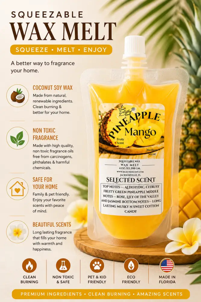 Pineapple mango squeezable wax melt tropical for warmer