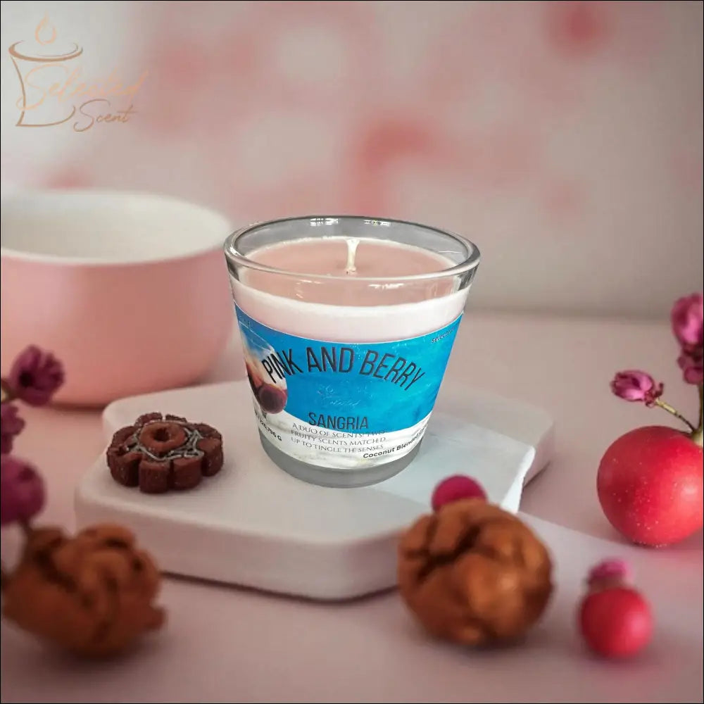 Pink and Berry Sangria 8 Oz Candle Duo Fruity Sensation