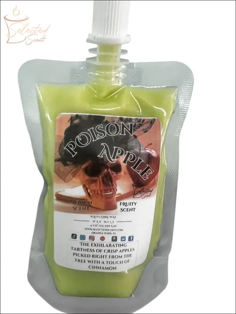 Selected Scent Poison Apple fall seasonal favorites scented wax melt with fruity apple and cinnamon aroma