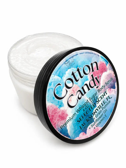 Premium cotton candy whipped sugar body scrub – sweet exfoliation for soft glowing skin