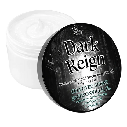 Premium dark reign whipped sugar body scrub