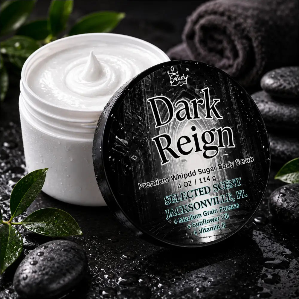 Premium dark reign whipped sugar body scrub