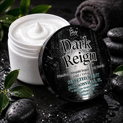 Premium dark reign whipped sugar body scrub
