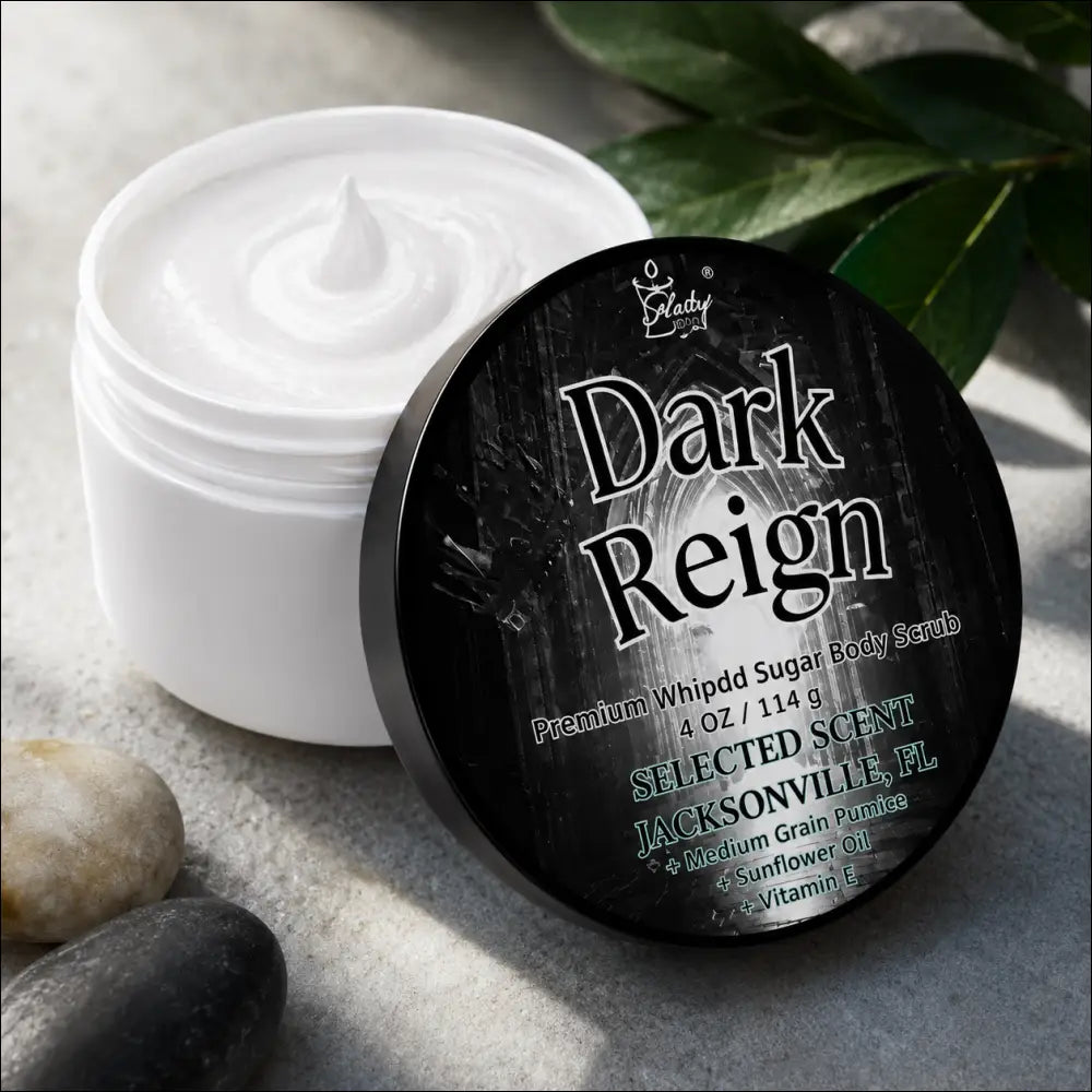 Premium dark reign whipped sugar body scrub