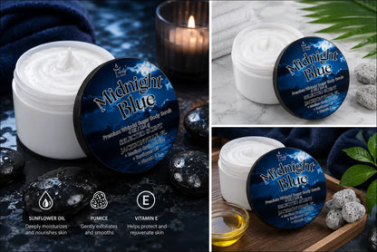 Premium midnight blue whipped sugar body scrub