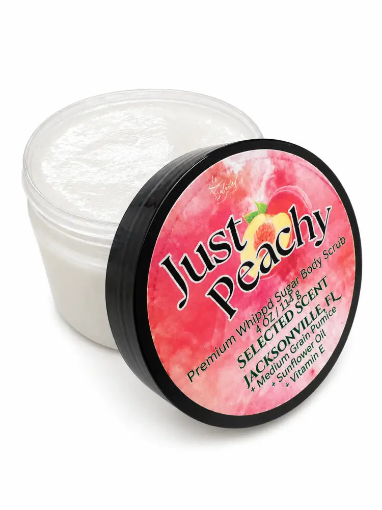Premium just peachy whipped sugar body scrub – exfoliating & moisturizing skin care