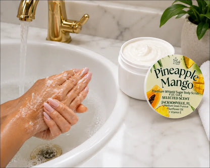 Premium pineapple mango whipped sugar body scrub