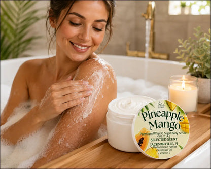 Premium pineapple mango whipped sugar body scrub
