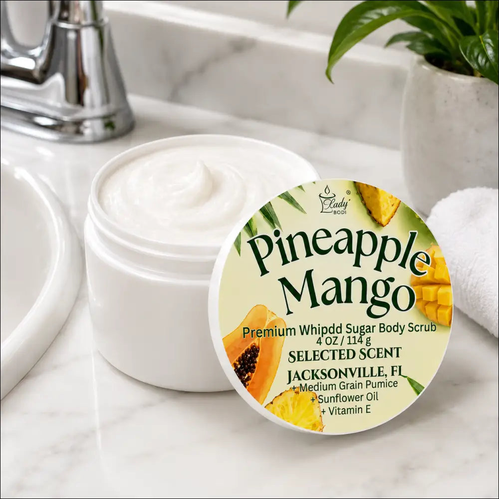 Premium pineapple mango whipped sugar body scrub
