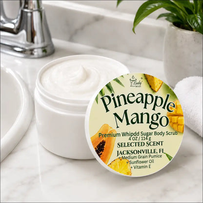 Premium pineapple mango whipped sugar body scrub