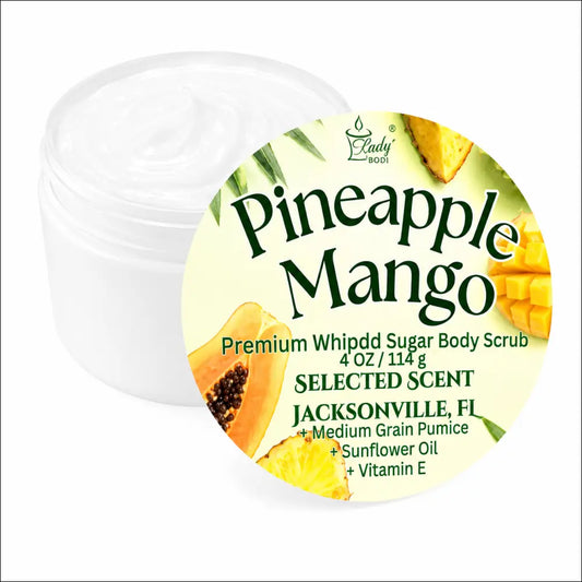 Premium pineapple mango whipped sugar body scrub