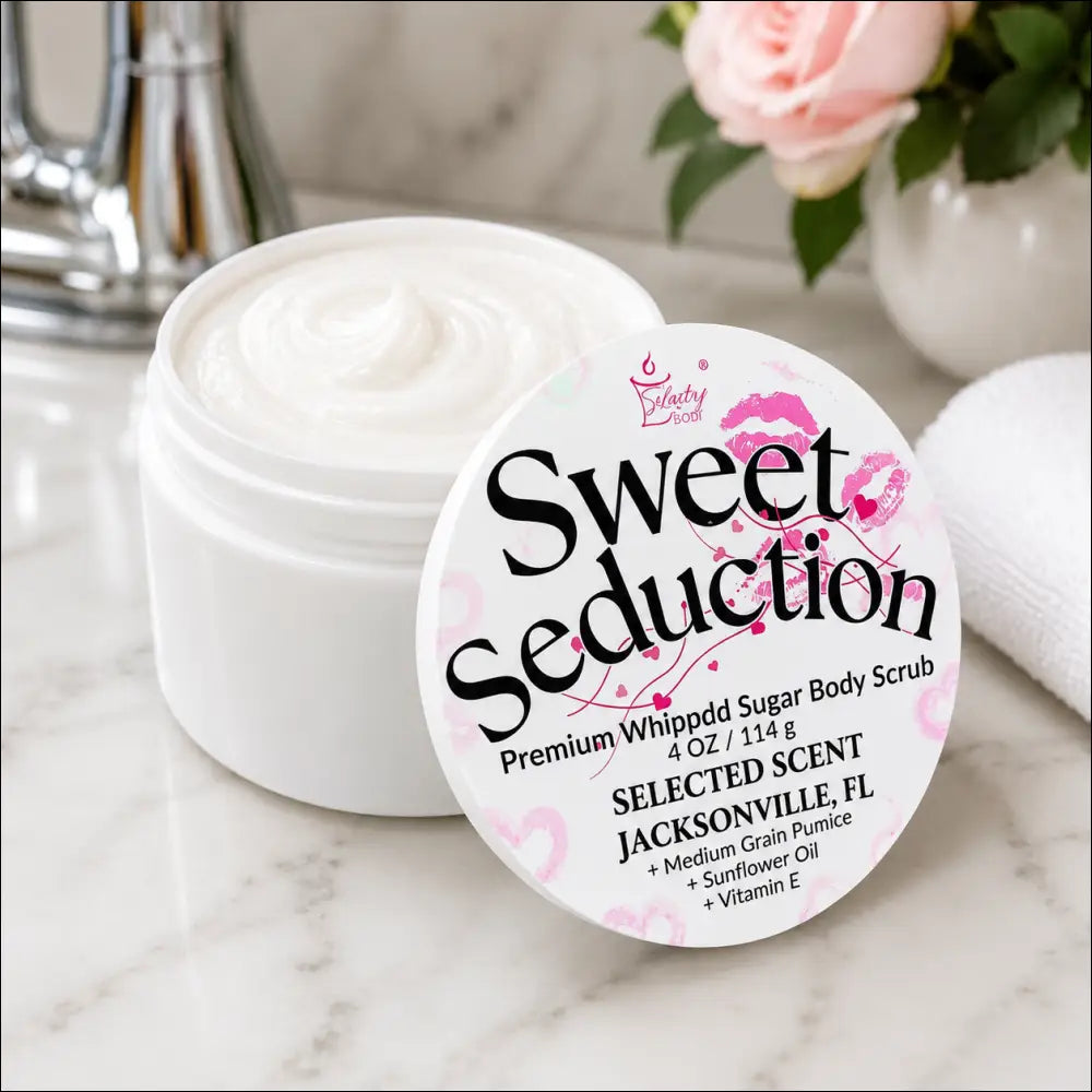 Premium sweet seduction whipped sugar body scrub