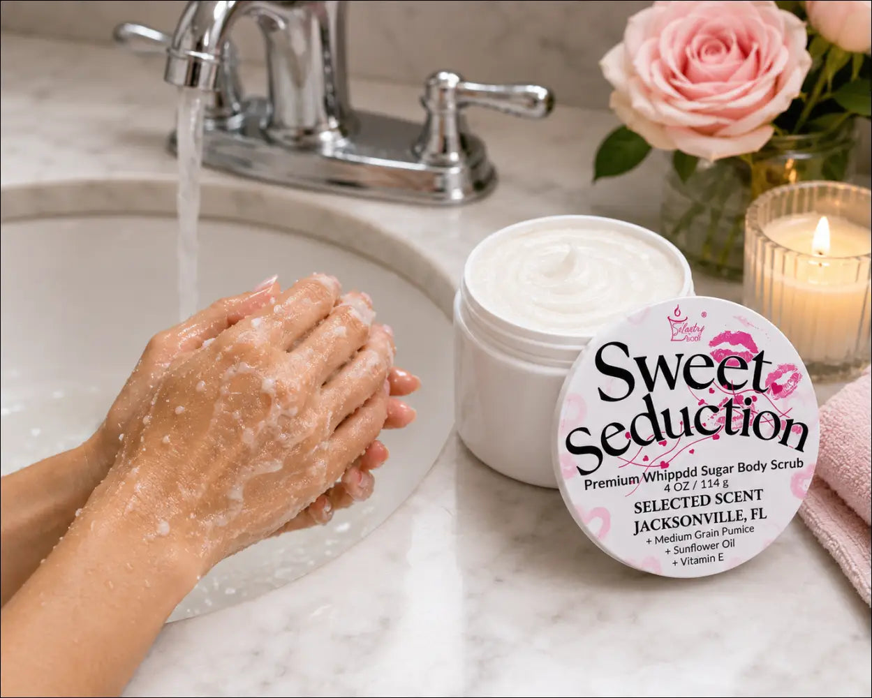 Premium sweet seduction whipped sugar body scrub