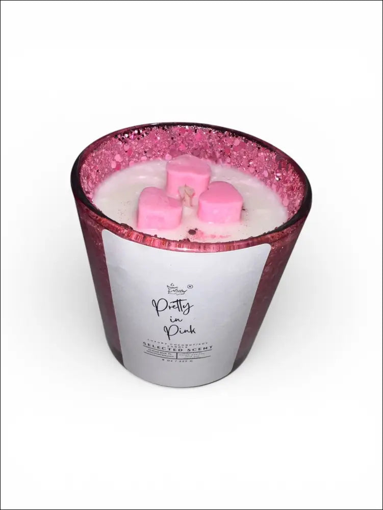 Pretty in pink 8 ounce luxury candle long lasting scented