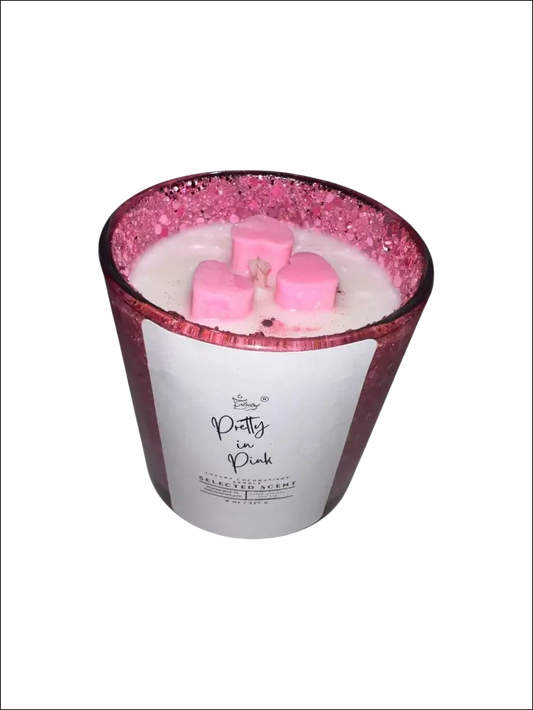 Pretty in pink 8 ounce luxury candle long lasting scented
