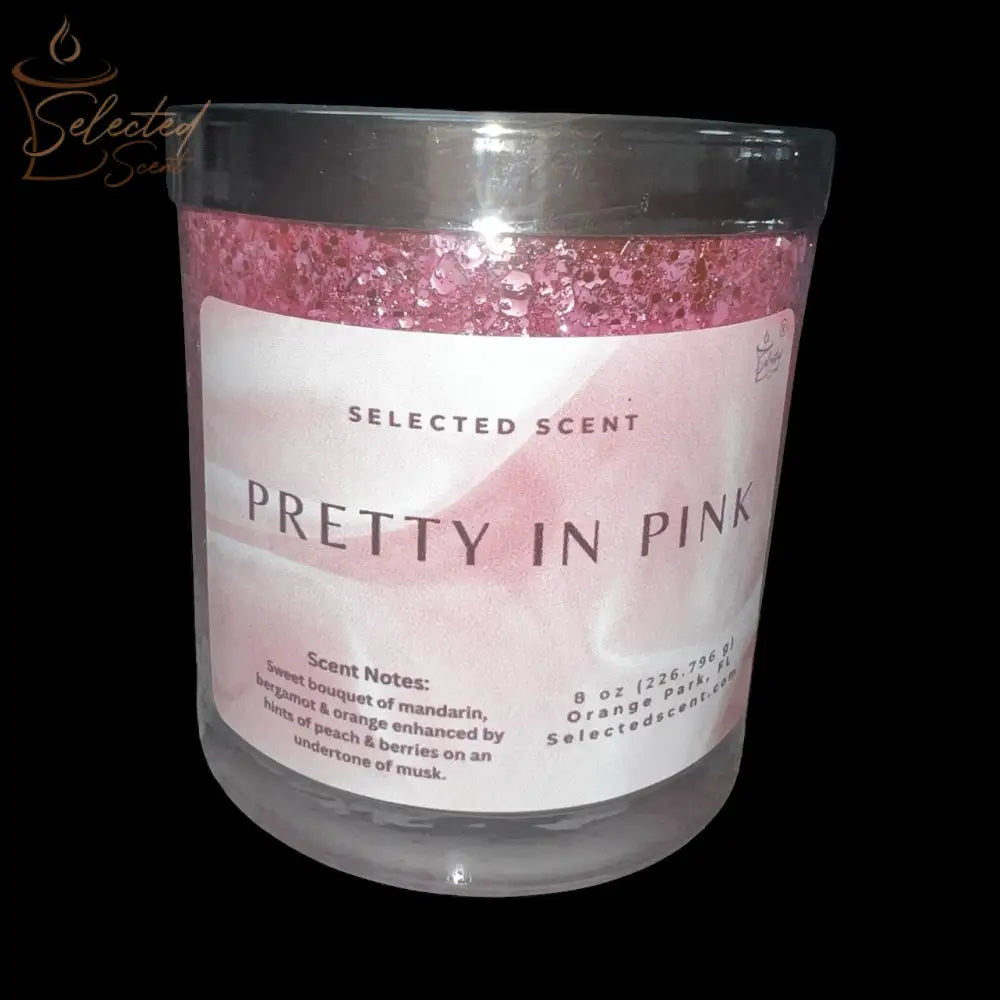 Pretty in Pink 8 Oz Specialty Candle Mandarin Bergamot Peach