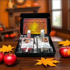 Selected Scent Long Lasting Fragrance Set with Caramel Apple and Pumpkin Pecan Waffle scents in a gift box