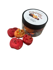 Selected Scent jar of pumpkin wax melts with glittered red and orange pieces autumn scented home wax melts