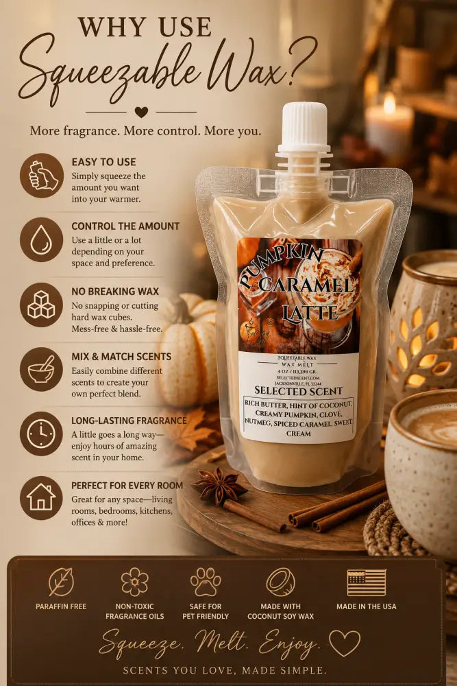 Pumpkin caramel latte squeezable wax melt