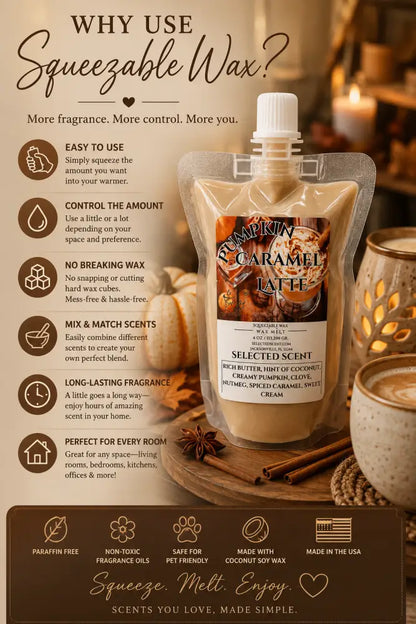 Pumpkin caramel latte squeezable wax melt