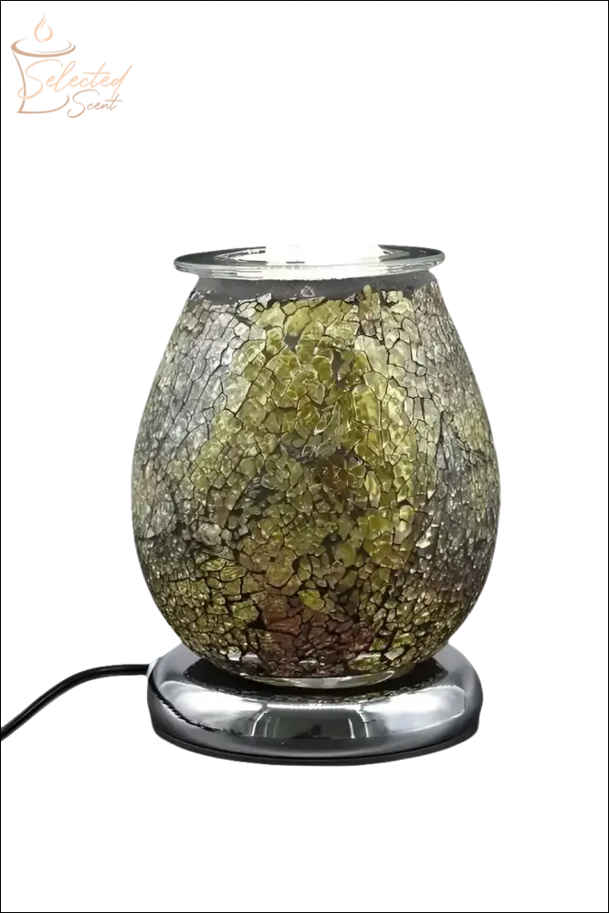 Selected Scent Electric Decorative Warmer with cracked glass design and metallic base